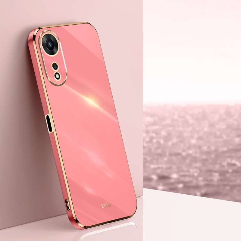 For OPPO A58 5G XINLI Straight Edge 6D Electroplate TPU Phone Case(Pink)