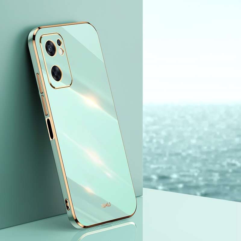 For OPPO Reno7 SE XINLI Straight Edge 6D Electroplate TPU Phone Case(Celestial Blue)