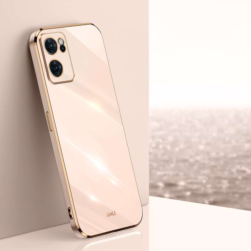 For OPPO Reno7 Global XINLI Straight Edge 6D Electroplate TPU Phone Case(Cherry Purple)