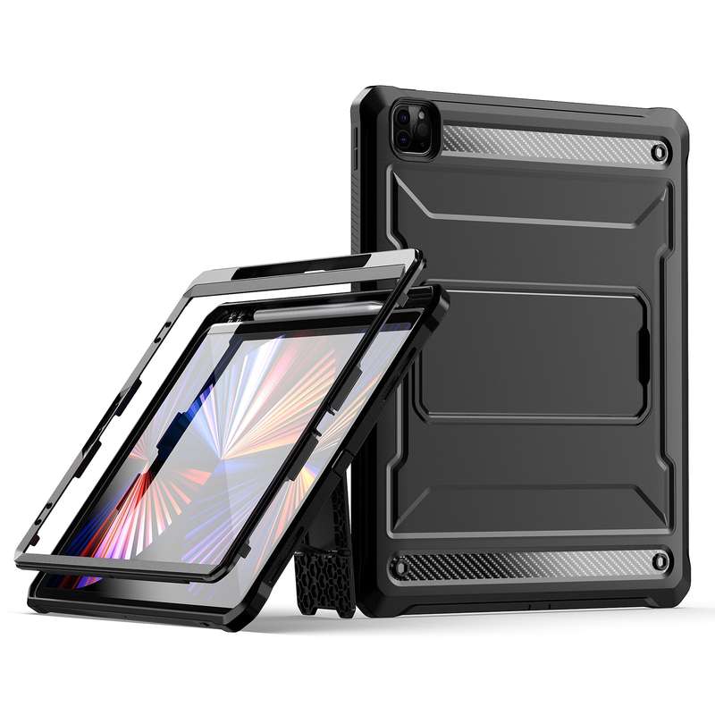 For iPad Pro 12.9 2021/2020/2018 Explorer PC + TPU Tablet Protective Case with Pen Slot(Red)