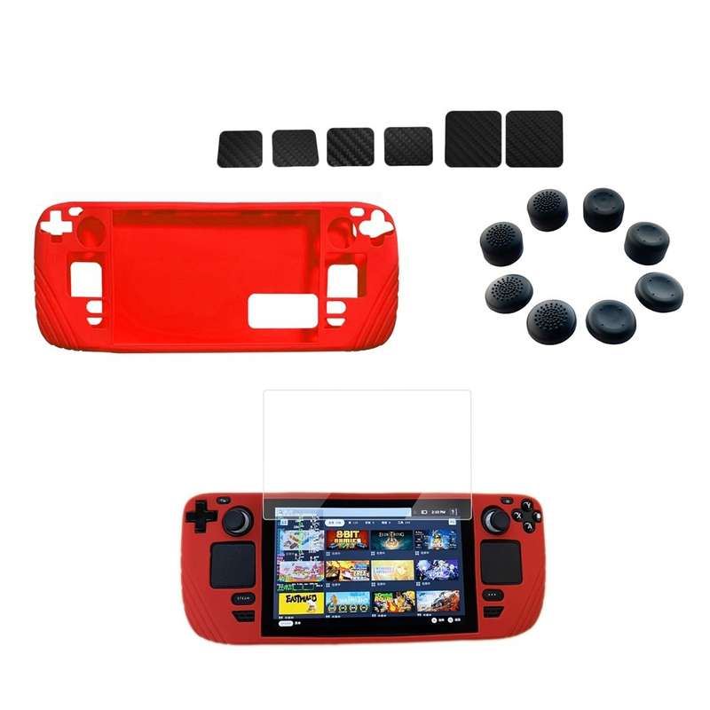 For Steam Deck Shockproof Silicone Game Console Protective Case(Cyan)