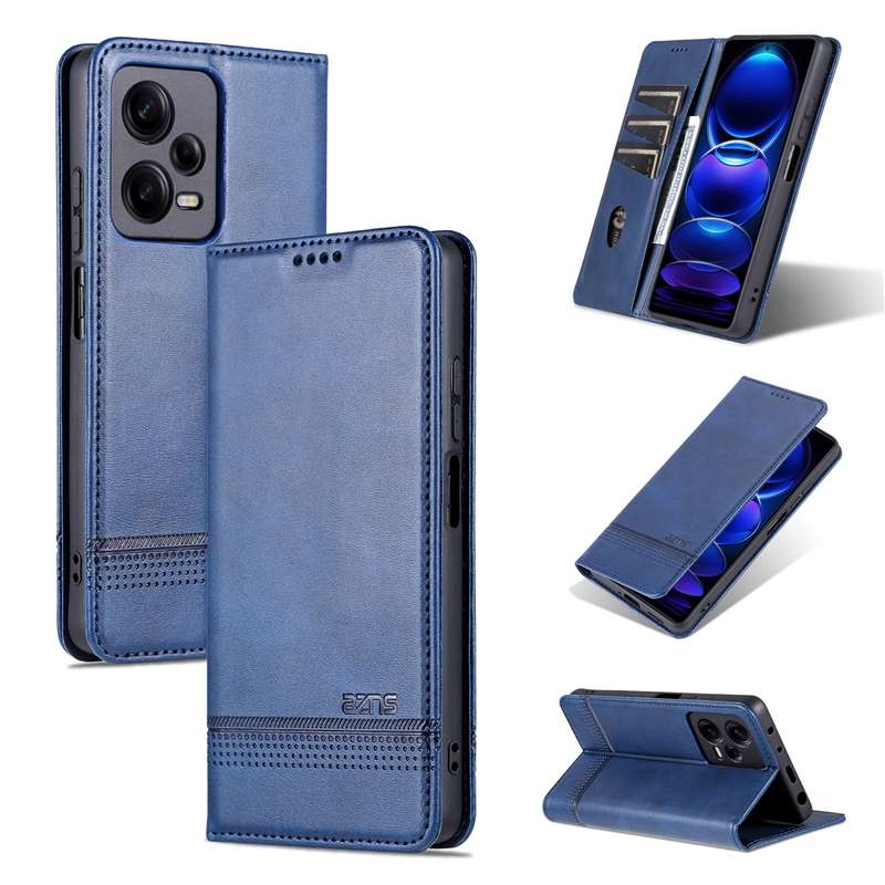 For Xiaomi Redmi Note 12 Pro 5G China / Note 12 Pro 5G+ China AZNS Magnetic Calf Texture Flip Leathe