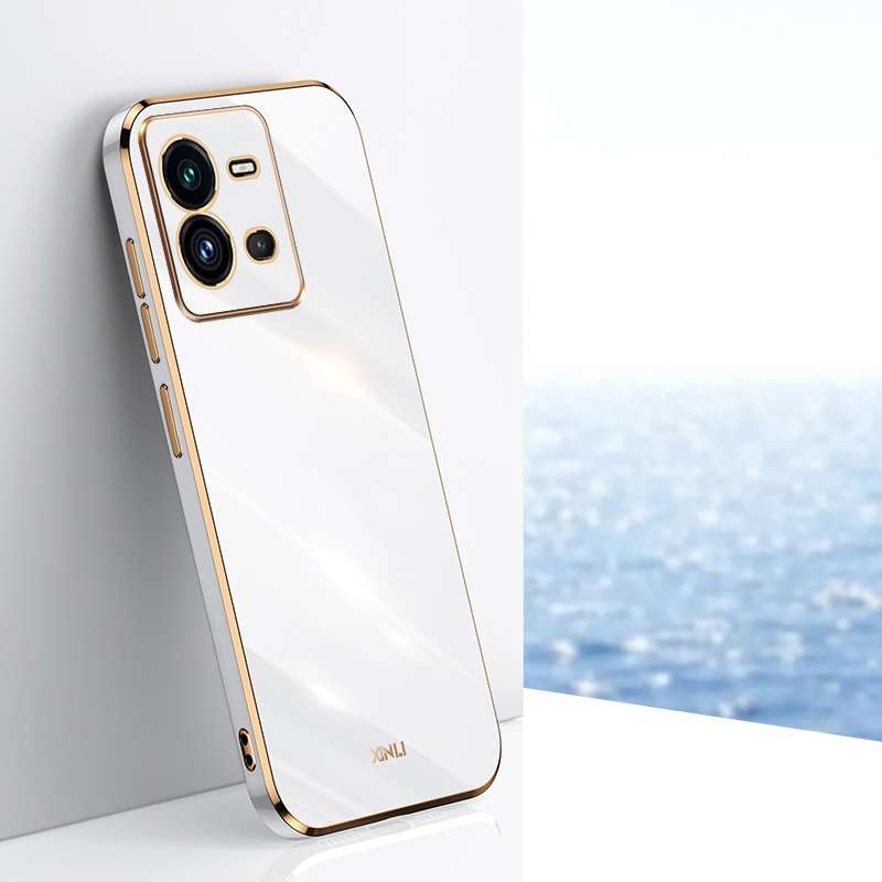 For vivo V25 XINLI Straight Edge 6D Electroplate TPU Phone Case(Celestial Blue)