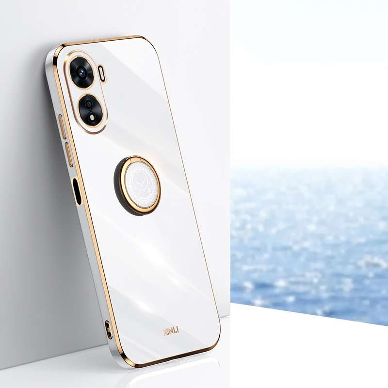 For vivo Y16 4G XINLI Straight Edge 6D Electroplate TPU Phone Case with Ring Holder(Mint Green)