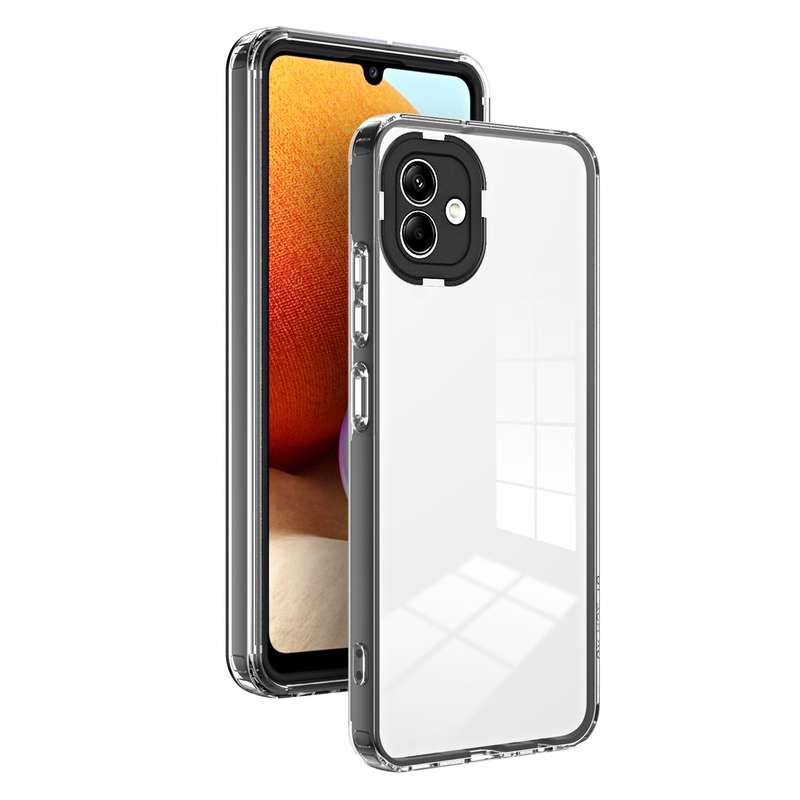 For Samsung Galaxy A04 Clear TPU Color PC Frame Phone Case(Purple)