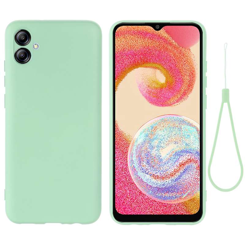 For Samsung Galaxy A04e / M04 / F04 Pure Color Liquid Silicone Shockproof Full Coverage Case(Green)