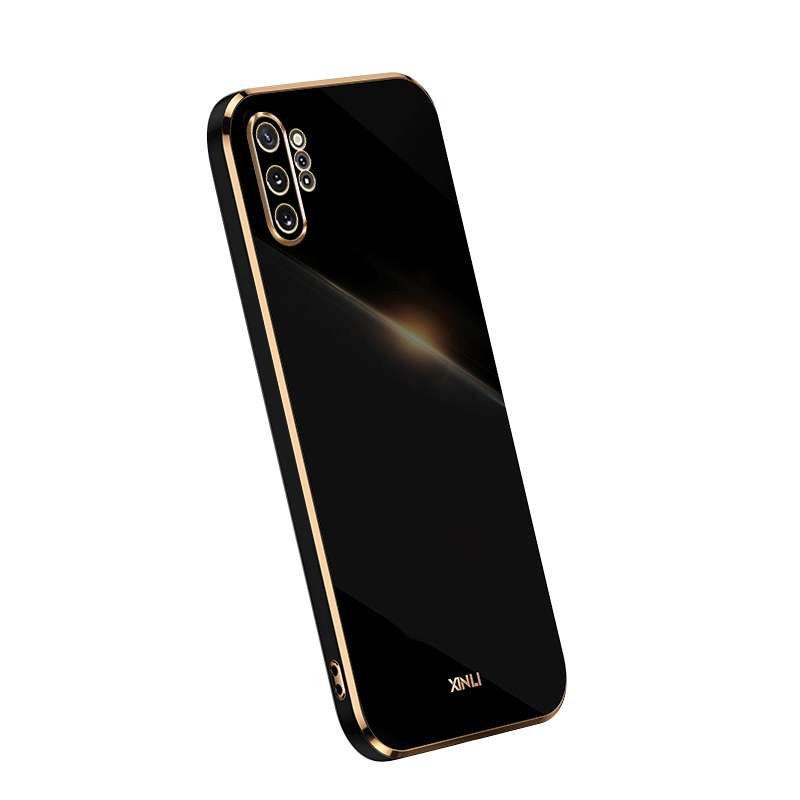 For Samsung Galaxy Note10+ XINLI Straight Edge 6D Electroplate TPU Phone Case(Black)