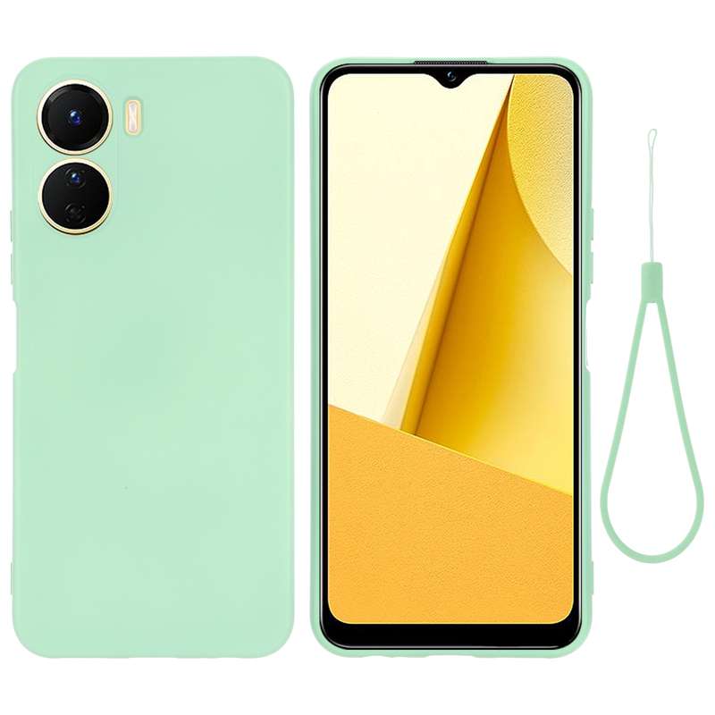 For vivo Y16 Pure Color Liquid Silicone Shockproof Full Coverage Phone Case(Red)