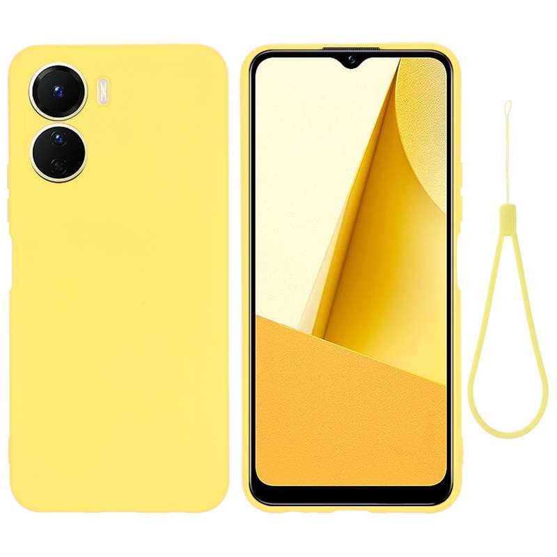 For vivo Y16 Pure Color Liquid Silicone Shockproof Full Coverage Phone Case(Red)