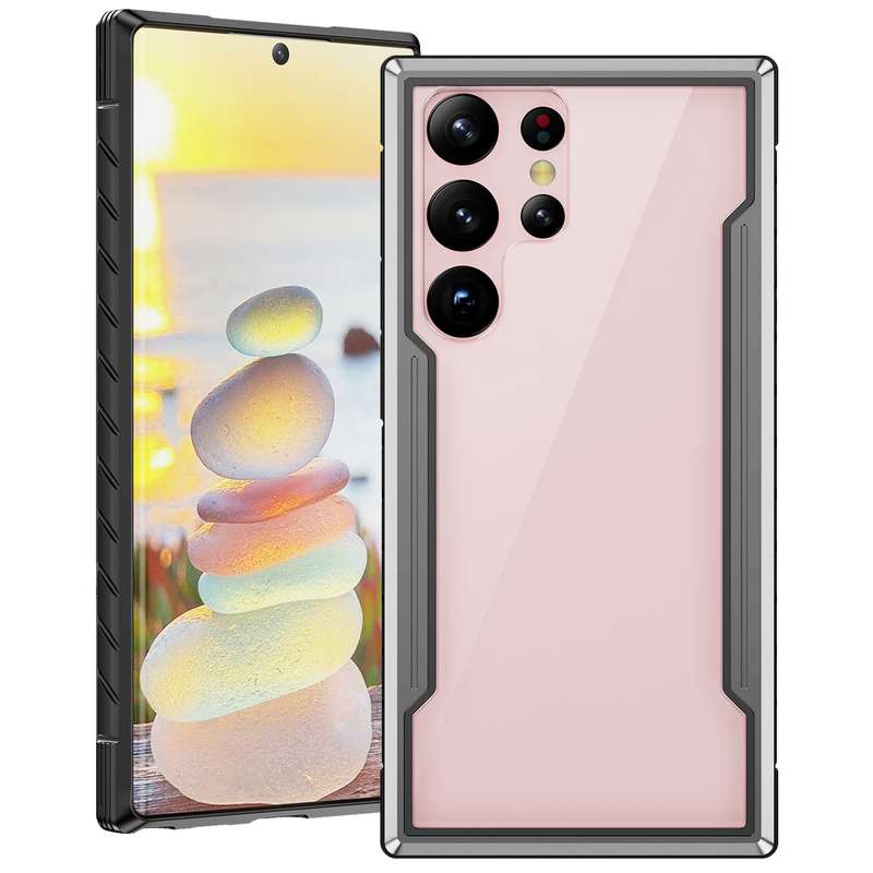 For Samsung Galaxy S23 Ultra 5G iPAKY Thunder Series Aluminum Frame + TPU Bumper + Clear PC Shockpro