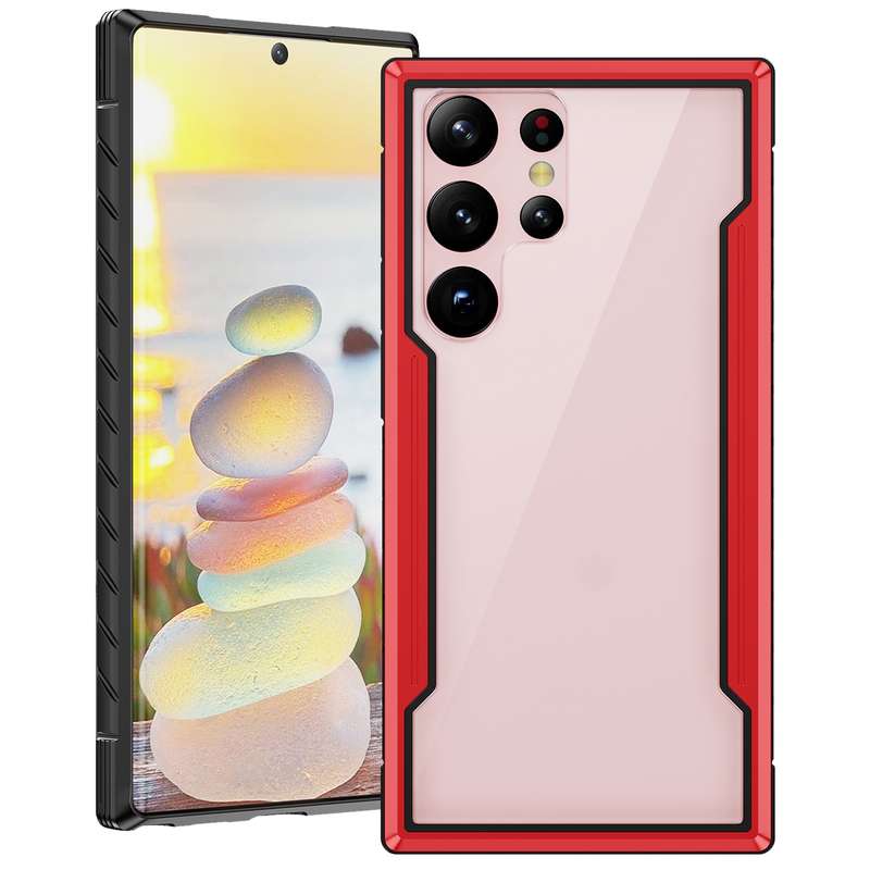 For Samsung Galaxy S23 Ultra 5G iPAKY Thunder Series Aluminum Frame + TPU Bumper + Clear PC Shockpro