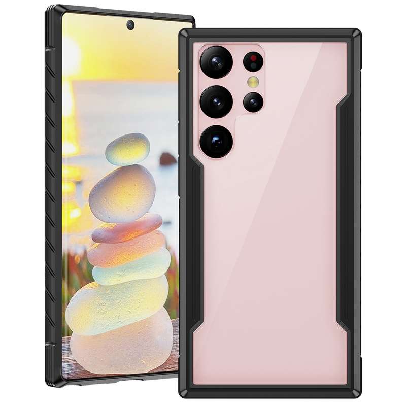 For Samsung Galaxy S23 Ultra 5G iPAKY Thunder Series Aluminum Frame + TPU Bumper + Clear PC Shockpro