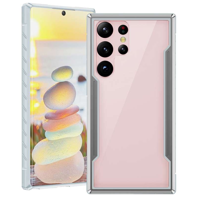 For Samsung Galaxy S23 Ultra 5G iPAKY Thunder Series Aluminum Frame + TPU Bumper + Clear PC Shockpro