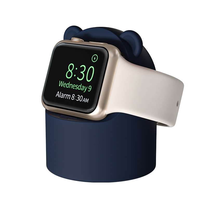For Apple Watch Smart Watch Silicone Charging Holder without Charger(Black)