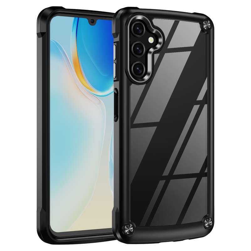 For Samsung Galaxy A14 5G Soft TPU Clear PC Shockproof Phone Case(Purple)