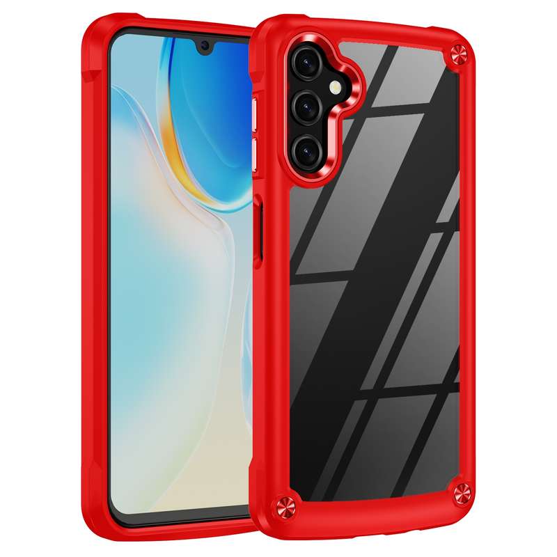 For Samsung Galaxy A14 5G Soft TPU Clear PC Shockproof Phone Case(Purple)