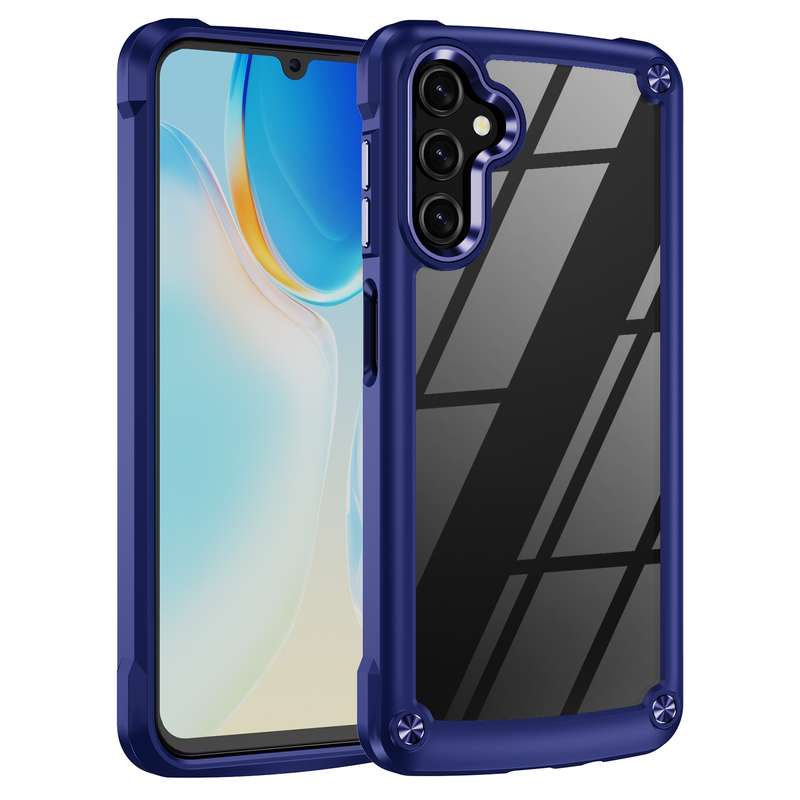 For Samsung Galaxy A14 5G Soft TPU Clear PC Shockproof Phone Case(Purple)