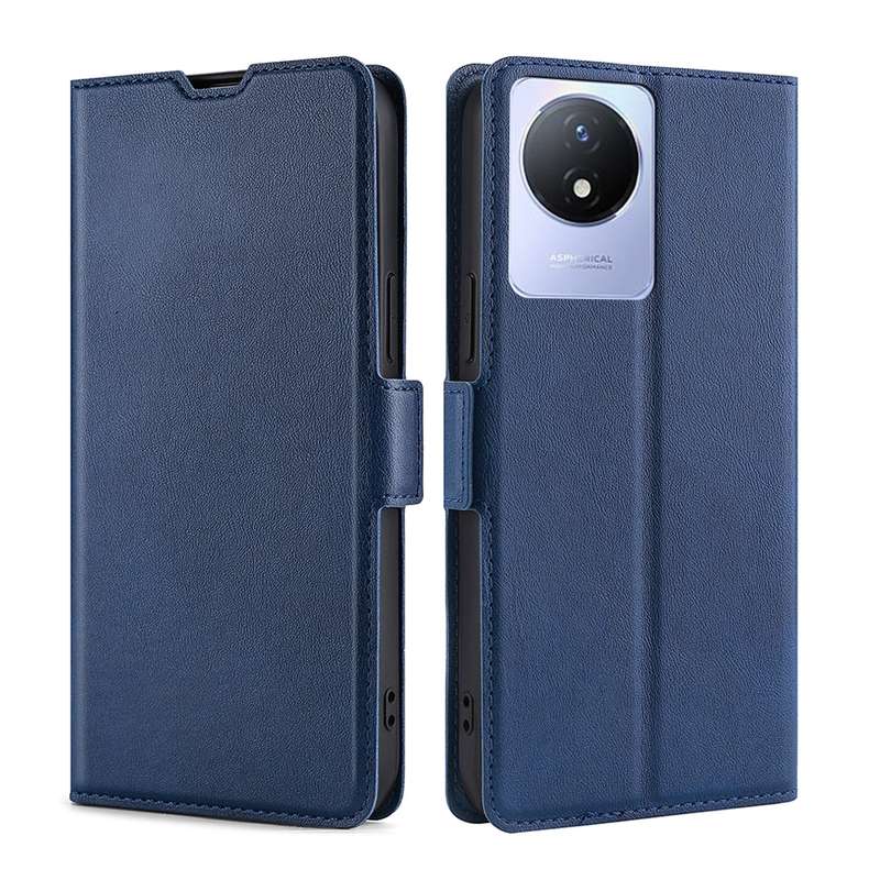 For vivo Y02 4G Ultra-thin Voltage Side Buckle Horizontal Flip Leather Phone Case(Black)