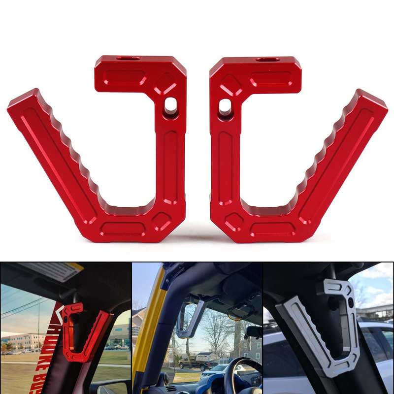 For Jeep Wrangler JK 2007-2018 Car Modification Aluminum Interior Handle(Red)