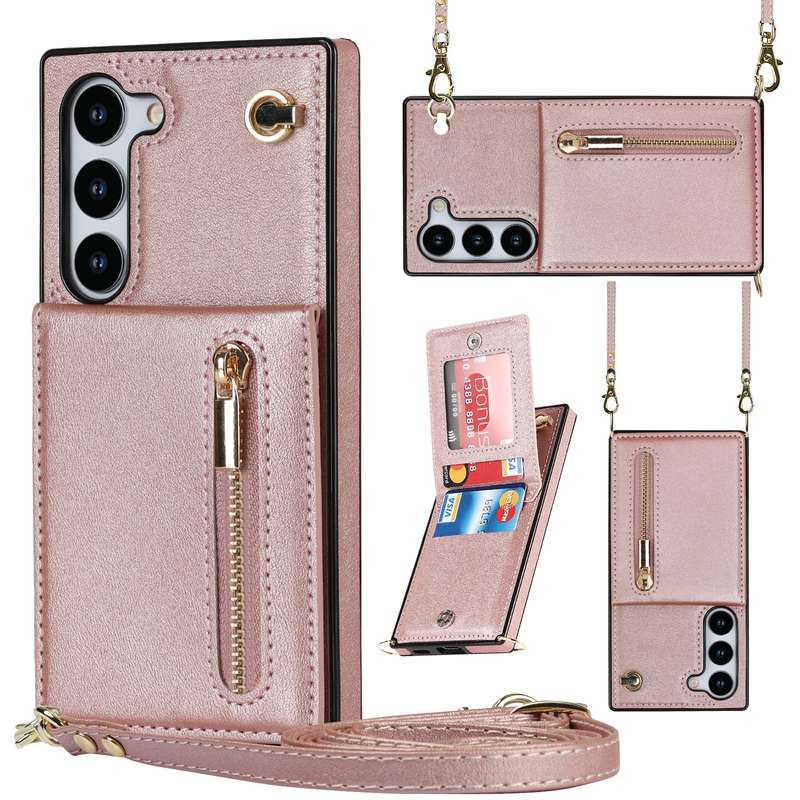 For Samsung Galaxy S23 5G Cross-body Zipper Square TPU+PU Back Cover Case(Black)