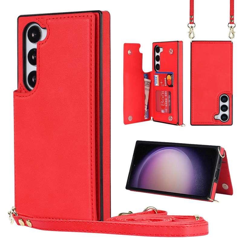 For Samsung Galaxy S23+ 5G Cross-body Square Double Buckle Flip Card Bag TPU+PU Case(Black)