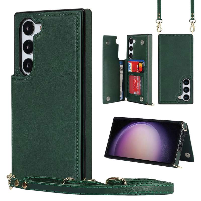 For Samsung Galaxy S23+ 5G Cross-body Square Double Buckle Flip Card Bag TPU+PU Case(Black)