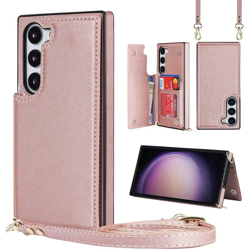 For Samsung Galaxy S23+ 5G Cross-body Square Double Buckle Flip Card Bag TPU+PU Case(Black)