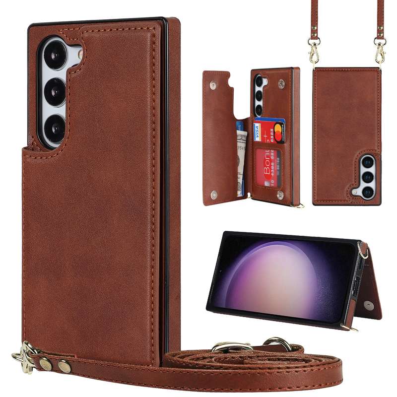 For Samsung Galaxy S23+ 5G Cross-body Square Double Buckle Flip Card Bag TPU+PU Case(Black)