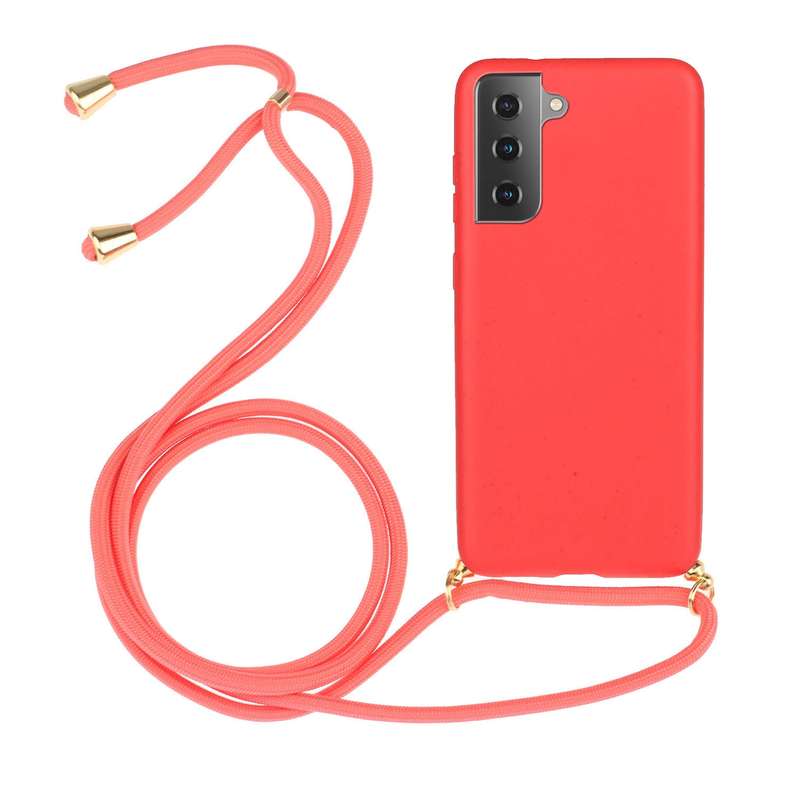 For Samsung Galaxy A54 5G Wheat Straw Material + TPU Phone Case with Lanyard(Green)