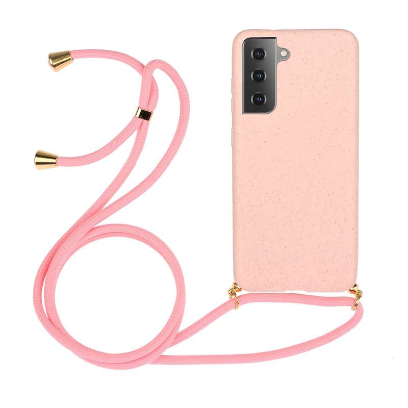 For Samsung Galaxy A54 5G Wheat Straw Material + TPU Phone Case with Lanyard(Green)