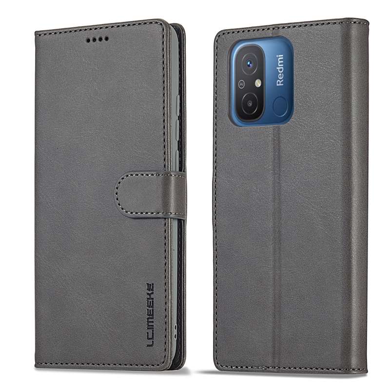 For Xiaomi Redmi 12C/11A Global LC.IMEEKE Calf Texture Horizontal Flip Leather Case(Black)