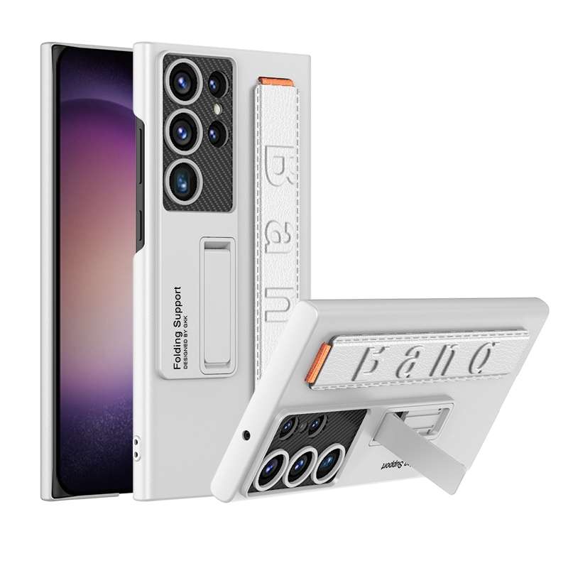 For Samsung Galaxy S23 Ultra 5G GKK Ultra-thin Wristband Shockproof Phone Case with Holder
