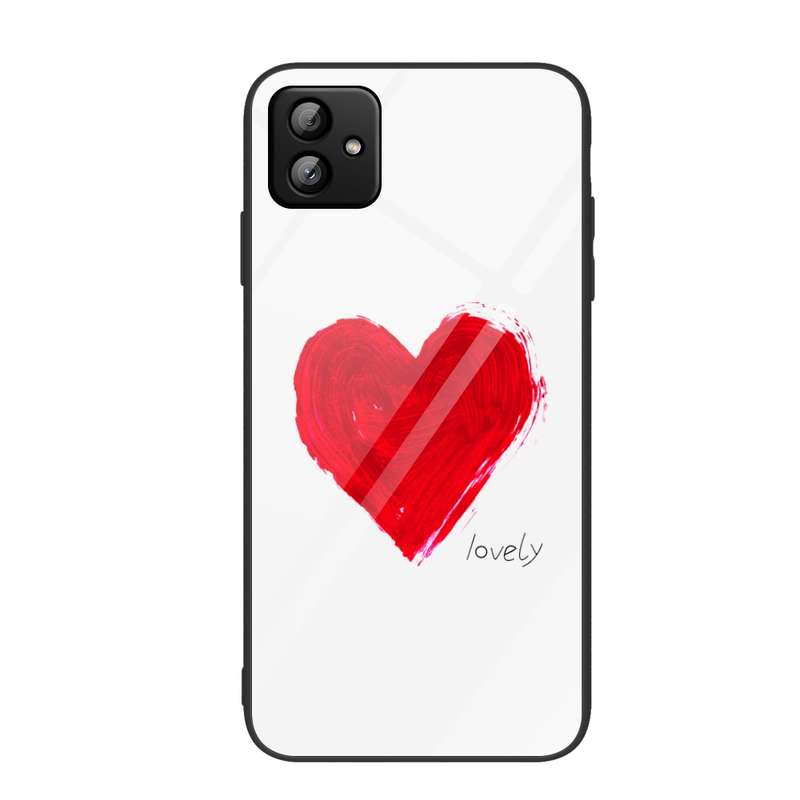 For Samsung Galaxy A04 Colorful Painted Glass Phone Case(Flower)