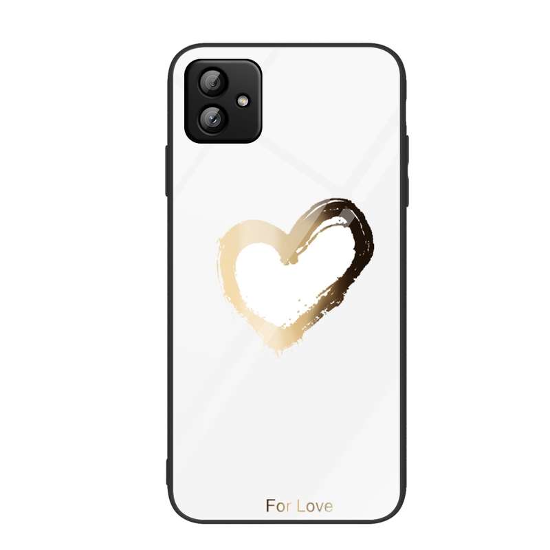 For Samsung Galaxy A04 Colorful Painted Glass Phone Case(Flower)