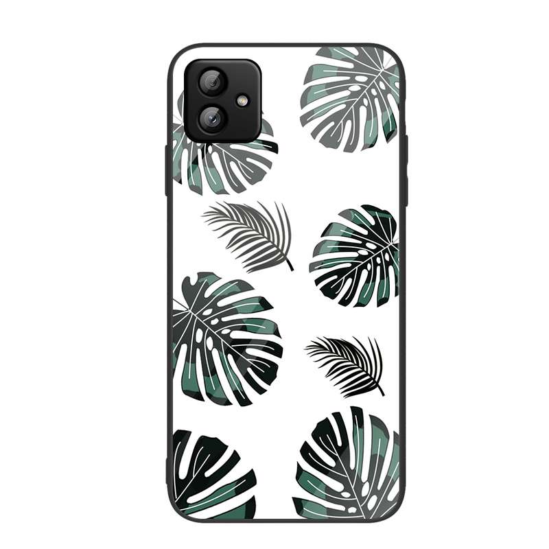 For Samsung Galaxy A04 Colorful Painted Glass Phone Case(Flower)