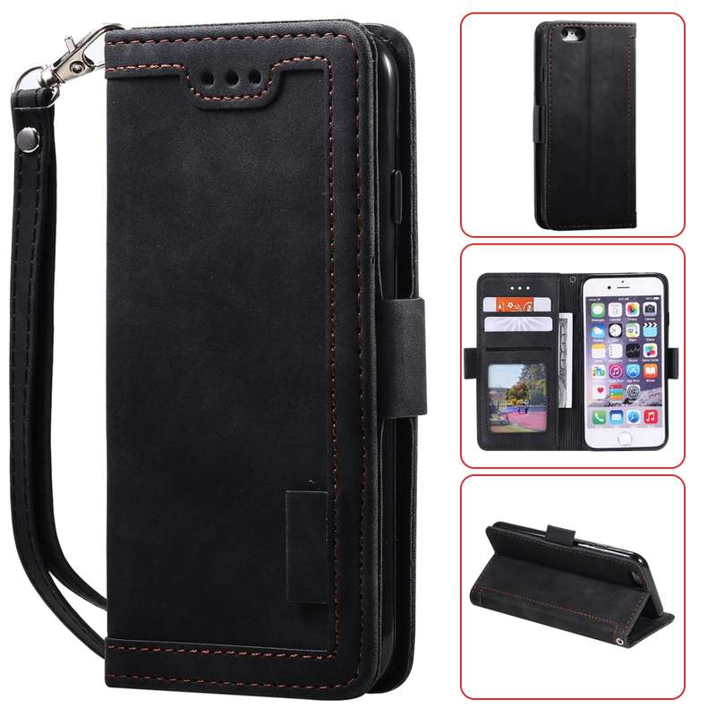 For iPhone SE 2022 / SE 2020 / 8 / 7 Retro Splicing Horizontal Flip Leather Case with Card Slots & H