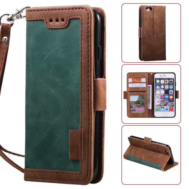 For iPhone SE 2022 / SE 2020 / 8 / 7 Retro Splicing Horizontal Flip Leather Case with Card Slots & H