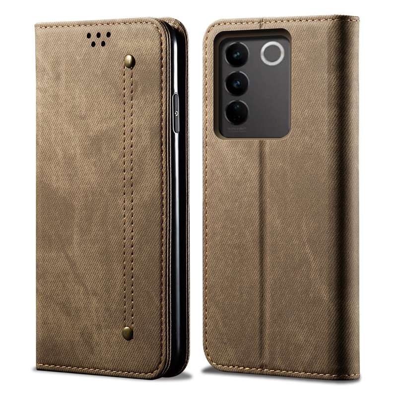 For vivo V27 Denim Texture Leather Phone Case(Black)
