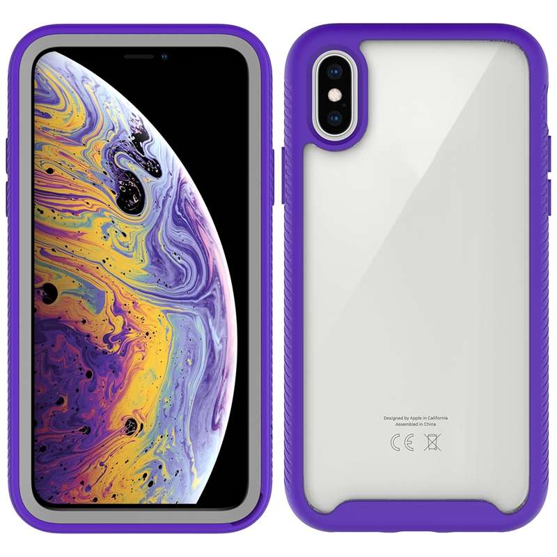 For iPhone X Starry Sky Solid Color Series Shockproof PC + TPU Protective Case(Black)