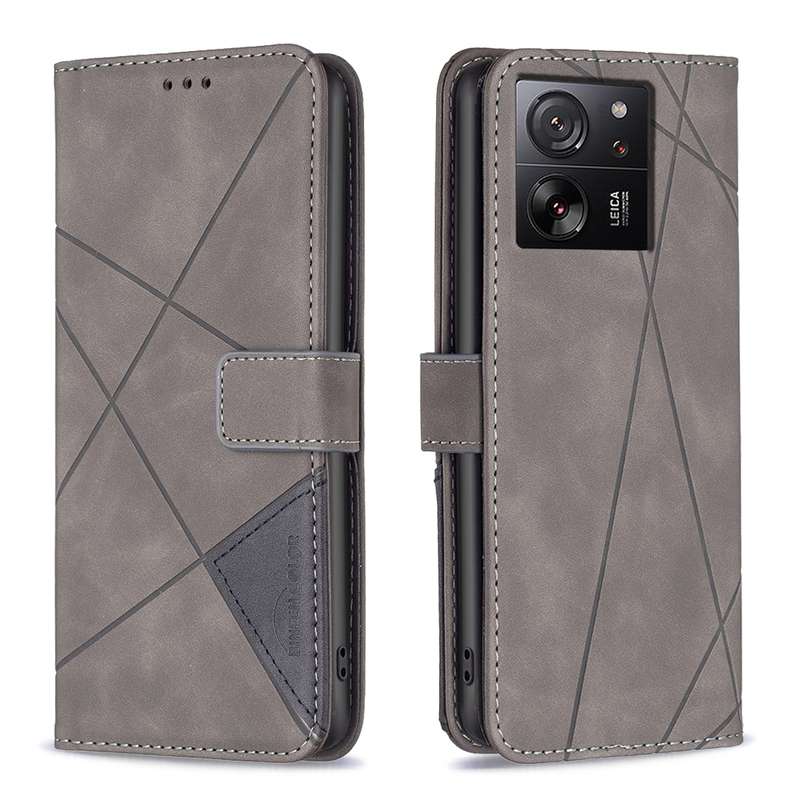 For Xiaomi 13T / 13T Pro / Redmi K60 Ultra Magnetic Buckle Rhombus Texture Leather Phone Case(G