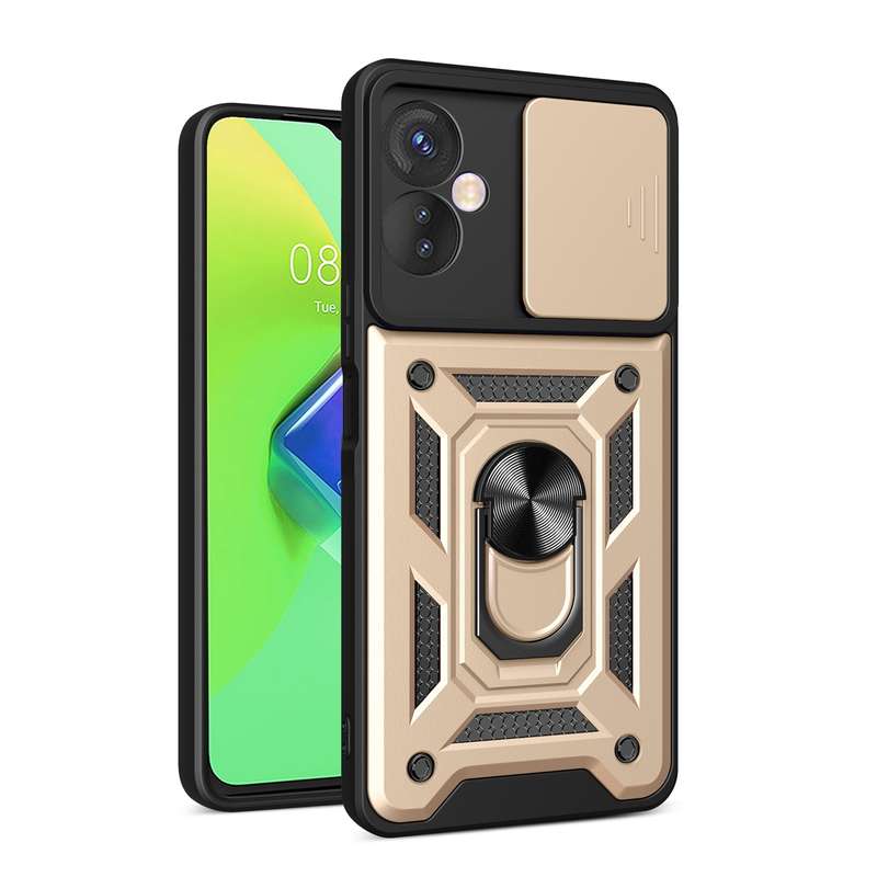 For Tecno Spark 9 Pro Sliding Camera Cover Design Phone Case(Black)