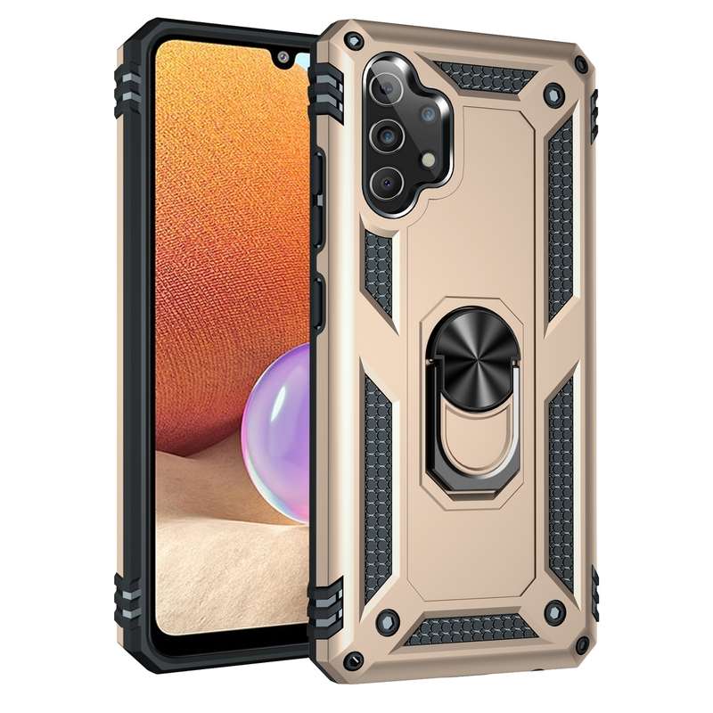 For Samsung Galaxy A53 / A53s Armor Shockproof Phone Case with Ring Holder(Black)