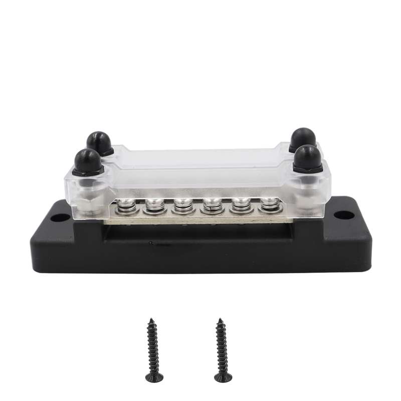 CP-3023-01 150A 12-48V RV Yacht Double-row 6-way Busbar(Black)