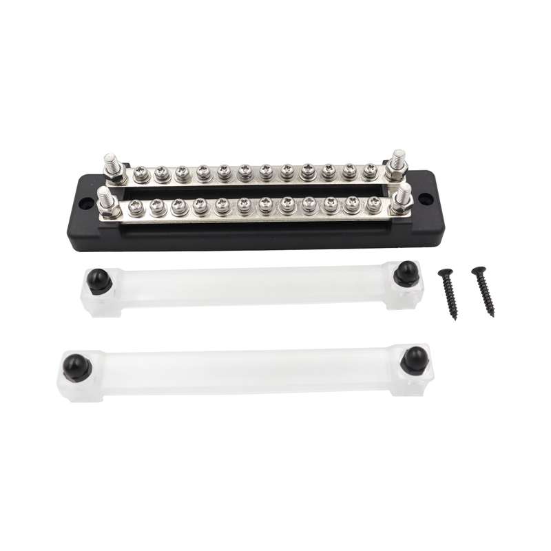 CP-3023-02 150A 12-48V RV Yacht Double-row 12-way Busbar(Black)