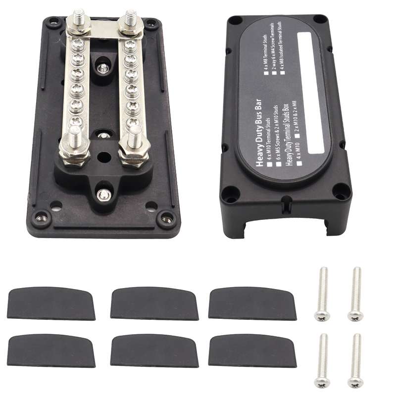 CP-3087-01 100A 48V 12-way M6 Terminal Busbar(Black)