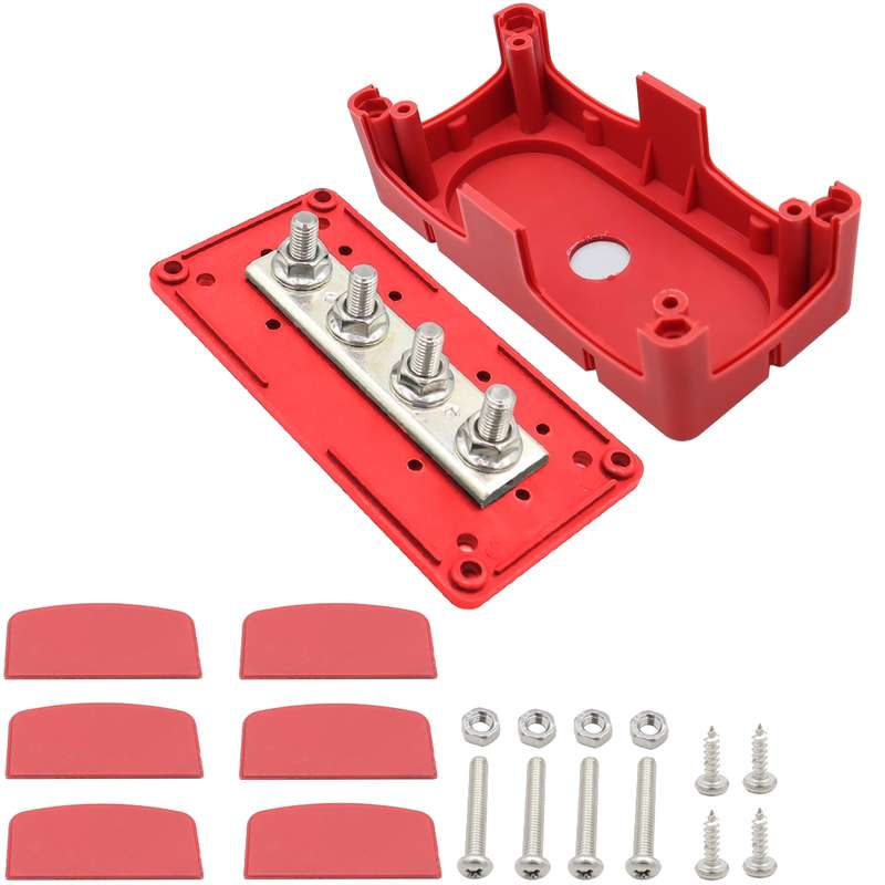 CP-3089-02 300A 48V 4-way M8 Terminal Busbar(Red)