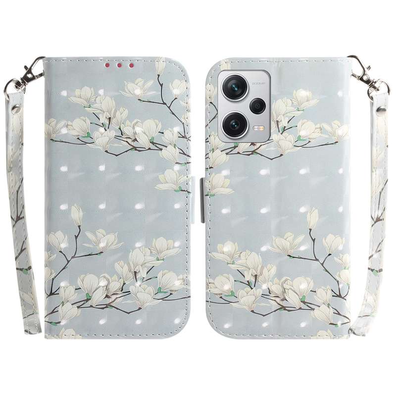 For Xiaomi Redmi Note 12 Pro+ 3D Colored Horizontal Flip Leather Phone Case(Magnolia)