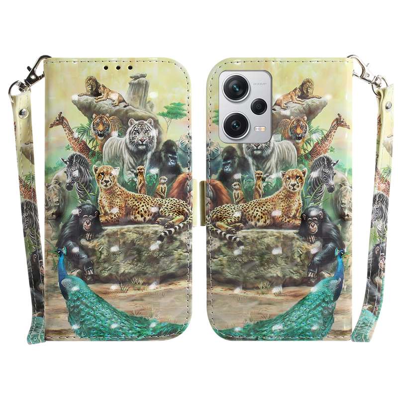 For Xiaomi Redmi Note 12 Pro+ 3D Colored Horizontal Flip Leather Phone Case(Magnolia)