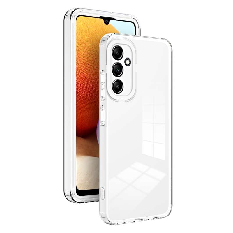 For Samsung Galaxy A54 5G 3 in 1 Clear TPU Color PC Frame Phone Case(Black)
