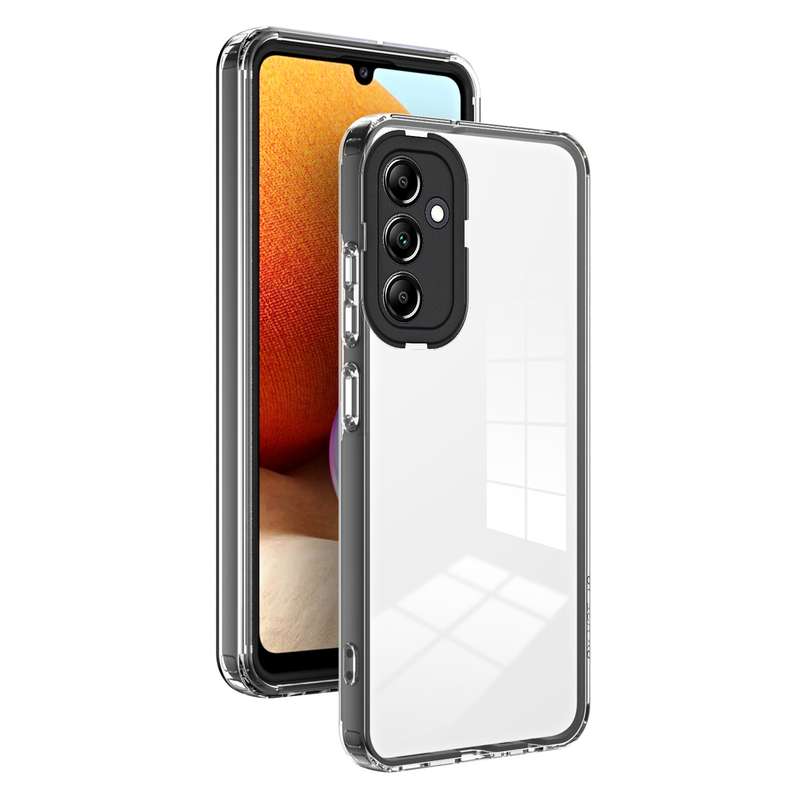 For Samsung Galaxy A54 5G 3 in 1 Clear TPU Color PC Frame Phone Case(Black)